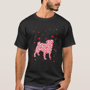 Valentinstag Liebe Herz Mops Hund Welpe Lover T-Shirt