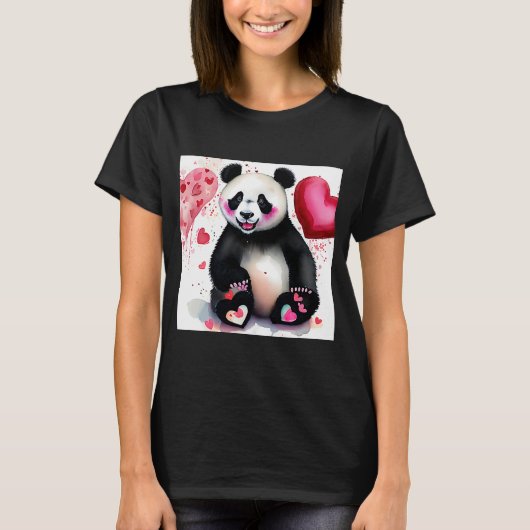 Valentinstag Liebe Herz Panda Girlfriend Fiancé T-Shirt (Vorderseite)