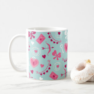 Valentinstag Liebe Herz Pfeile Pfeile Pink Rot Kaffeetasse