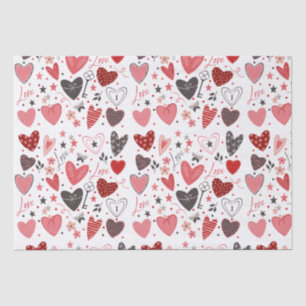 Valentinstag Liebe Herz Rosa & Rot Seidenpapier