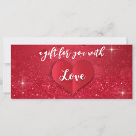 Valentinstag Liebe Herz Roter Glitzer Geschenkkart