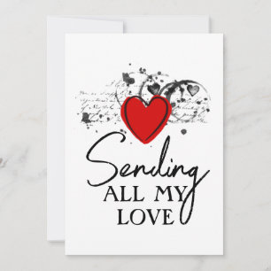 Valentinstag Liebe Herz Schrift Druckbar  Feiertagskarte