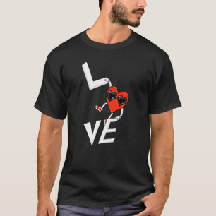 Valentinstag Liebe Herz Tragen Sonnenbrille Männer T-Shirt