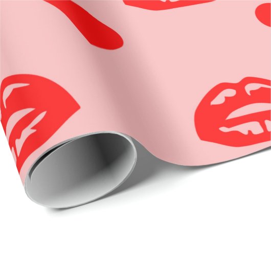 Valentinstag Liebe Herz und Lippen Geschenkpapier (Rolleneckpunkt)