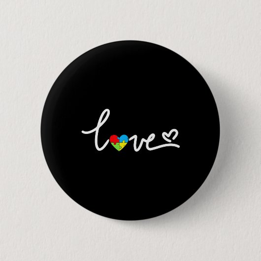 Valentinstag Liebe Herzautismus Bewusstseinsstörun Button (Vorderseite)