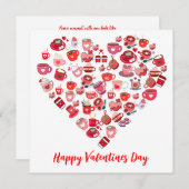 Valentinstag Liebe Herzform Kaffeedesign Einladung (Vorne/Hinten)