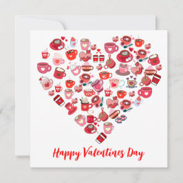 Valentinstag Liebe Herzform Kaffeedesign Einladung