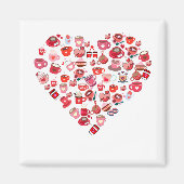 Valentinstag Liebe Herzform Kaffeedesign Magnet (Vorne)