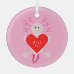 Valentinstag Liebe Herzfrequenz Axolotl Custom Mon Ornament Aus Glas