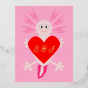 Valentinstag Liebe Herzfrequenz-Benutzerdefinierte Folien Feiertagspostkarte
