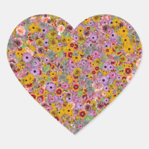 Valentinstag Liebe Herzklopfen Blume Farbenfrohe B Herz-Aufkleber