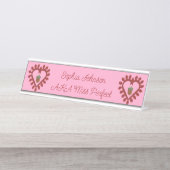 Valentinstag Liebe Herzrasen Schreibtischnamensplakette (Vorderseite )