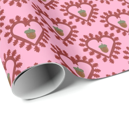 Valentinstag Liebe Herzstück Acorn Gemustert Geschenkpapier (Rolleneckpunkt)