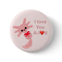Valentinstag Liebe Herzstück Axolotl Button-On But