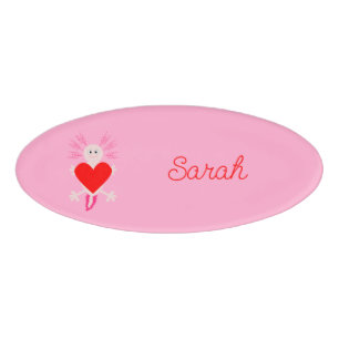 Valentinstag Liebe Herzstück Axolotl Custom Namenschild
