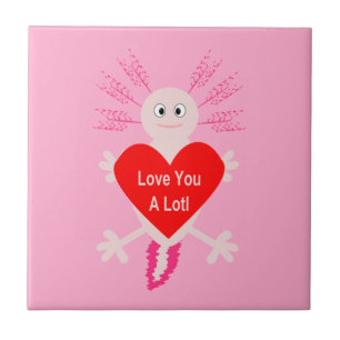 Valentinstag Liebe Herzstück Axolotl Fliese