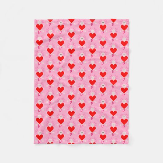 Valentinstag Liebe Herzstück Axolotl Gemustert Fleecedecke (Vorderseite)