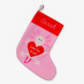 Valentinstag Liebe Herzstück Axolotl Individuelle Kleiner Weihnachtsstrumpf (Vorderansicht (hängend))