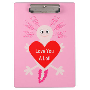 Valentinstag Liebe Herzstück Axolotl Klemmbrett