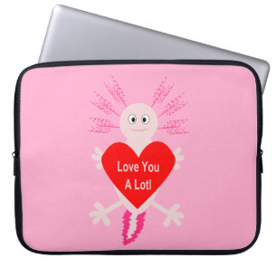 Valentinstag Liebe Herzstück Axolotl Laptopschutzhülle
