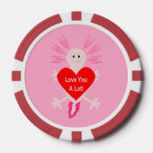 Valentinstag Liebe Herzstück Axolotl Pokerchips (Vorderseite)