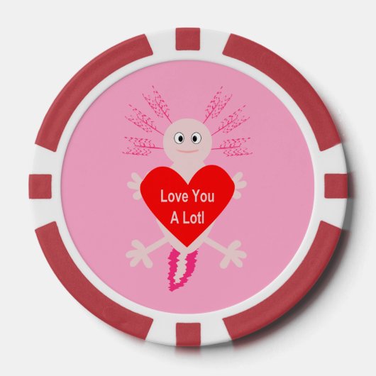 Valentinstag Liebe Herzstück Axolotl Pokerchips (Vorderseite)