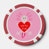 Valentinstag Liebe Herzstück Axolotl Pokerchips (Rückseite)
