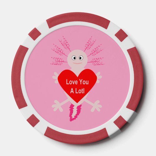 Valentinstag Liebe Herzstück Axolotl Pokerchips (Rückseite)