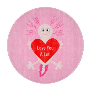 Valentinstag Liebe Herzstück Axolotl Schneidebrett