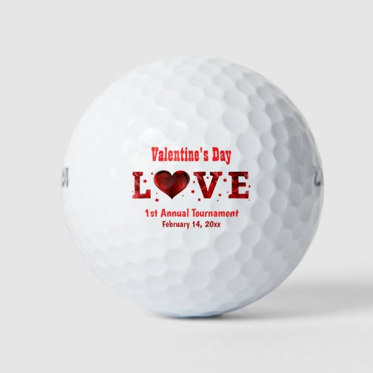 Valentinstag Liebe Herzturnier Golfball (Vorderseite)