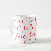 Valentinstag Liebe Hört rosa Muster Kaffeetasse (Vorderseite Links)