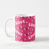 Valentinstag Liebe Hört rosa rotes Muster Kaffeetasse (Links)