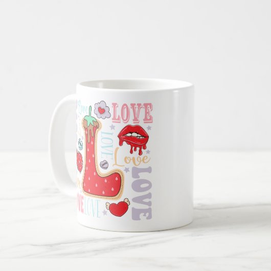 Valentinstag-Liebe Kaffeetasse (Vorderseite Links)
