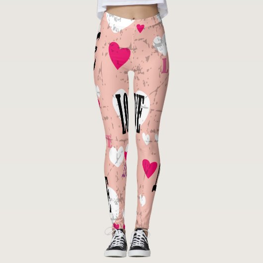 Valentinstag-Liebe Leggings (Vorderseite)