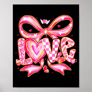 Valentinstag Liebe Lustige Kokette Schleife Karier Poster