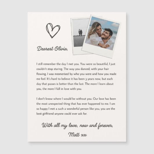 Valentinstag-Liebe Magnetkarte (Vorderseite)