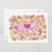 Valentinstag Liebe Orange Blume Postkarte (Vorne/Hinten)