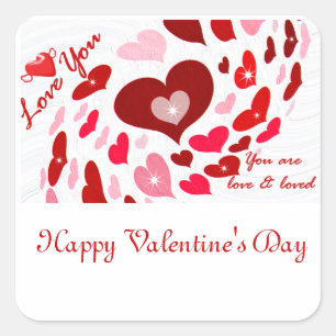 Valentinstag,Liebe_ Quadratischer Aufkleber