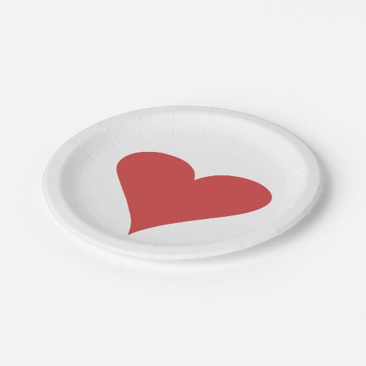 Valentinstag Liebe Romantische Herzform Pappteller (Schrägansicht)