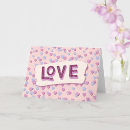 Valentinstag Liebe Rosa und Blaue Herzen Karte