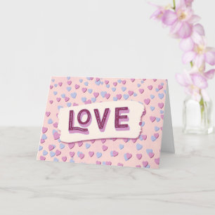 Valentinstag Liebe Rosa und Blaue Herzen Karte
