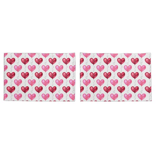 Valentinstag-Liebe Rosa und Rotes Herz Kissenbezug (Rückseite-Set)