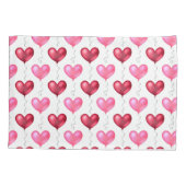 Valentinstag-Liebe Rosa und Rotes Herz Kissenbezug (Rückseite-Links)