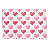 Valentinstag-Liebe Rosa und Rotes Herz Kissenbezug (Vorderseite-Links)