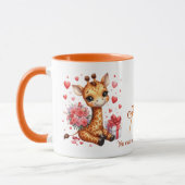 Valentinstag Liebe Rose Bouquet Giraffe Tasse (Links)