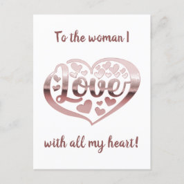 Valentinstag Liebe Rose Gold Postkarte