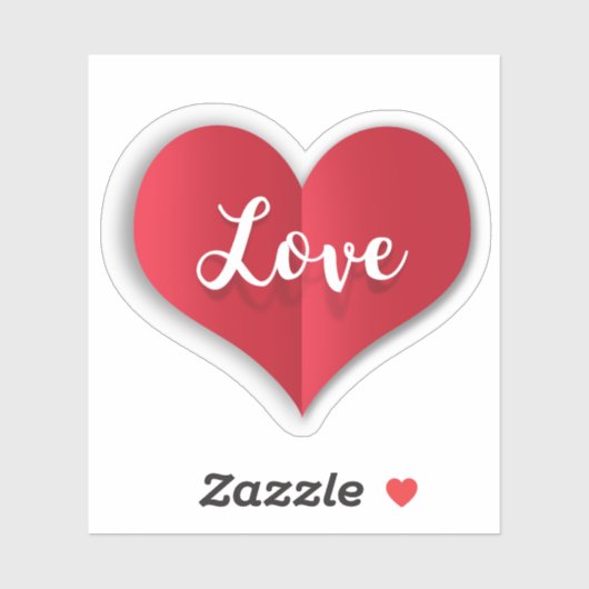 Valentinstag Liebe Rotes Herz Aufkleber (Blatt)