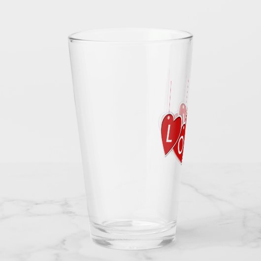 Valentinstag Liebe Rotes Herz Glas (Rechts)