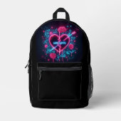 Valentinstag Liebe schmerzt Neon Heart Bedruckter Rucksack (Vorderseite)