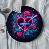Valentinstag Liebe schmerzt Neon Heart Button (Beispiel)
